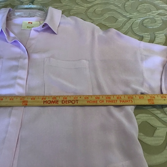 Pale pink blouse, small, Maeve by ANTHROPOLOGY, long sleeve with roll-up tab - Picture 12 of 12